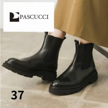 [ 새상품급 ] PASCUCCI 블랙 사이드 고어 부츠 37 어반 리서치