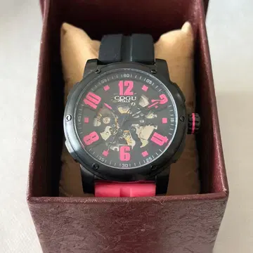 COGU 자동 와인딩 손목시계 블랙/핑크