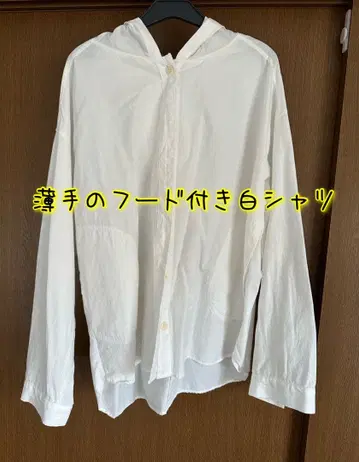 얇은 소재의 후드 부착 화이트 셔츠 여성용