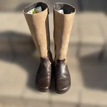 버켄스탁 브라운 베이지 롱 부츠