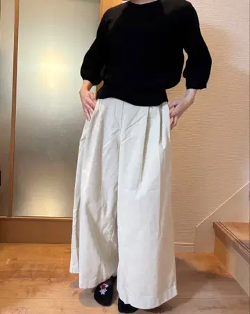 와이드 팬츠 스웨터 오샤레한 세트