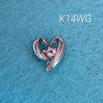 K14WG 하트형 목걸이 탑