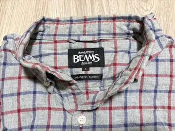 BEAMS 체크 무늬 긴팔 셔츠 L