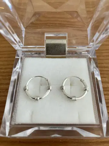 미사용 새상품 실버 후프 귀걸이