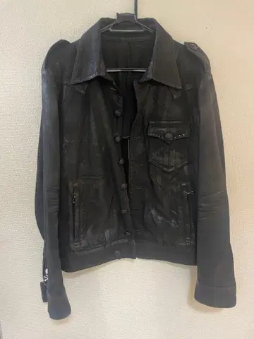 로엔 블랙 데님 자켓 라이더 스타일