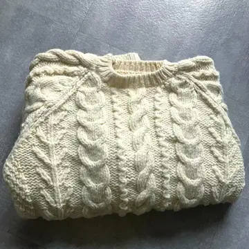 새상품급 PAPAS 파파스 피셔맨 핸드 니트 케이블 니트 두꺼운 원단