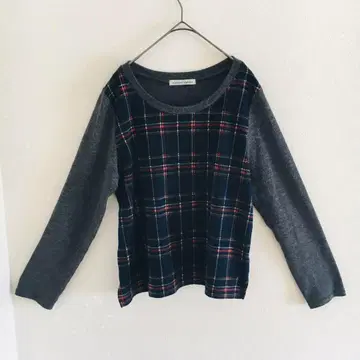 Alphabets alphabet 타탄 체크 니트 스웨터