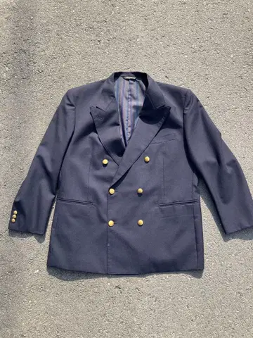 네이비 더블 브레스트 테일러드 자켓