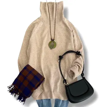 새상품급 아쿠아 스큐텀 캐시미어 100% 니트 하이 게이지 루즈핏 13