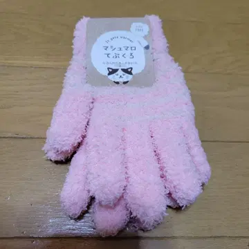 핑크 플리스 장갑