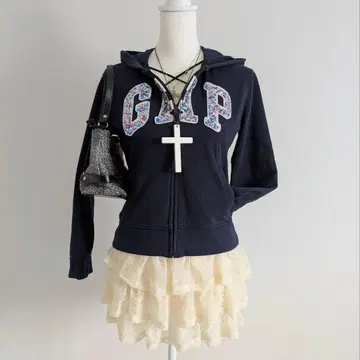 헤이세이 갸루 GAP ZIP 후드티 지퍼 후드티 y2k 그런지 히메 갸루