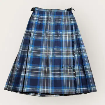 새상품급 오닐 오브 더블린 플리츠 롱 스커트 체크 파랑 38