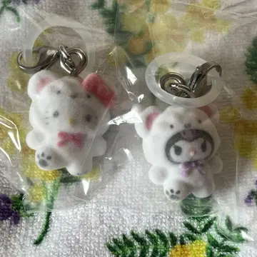 산리오 캐릭터즈 포근포근 스노우 메지루시 액세서리 키티 쿠로미