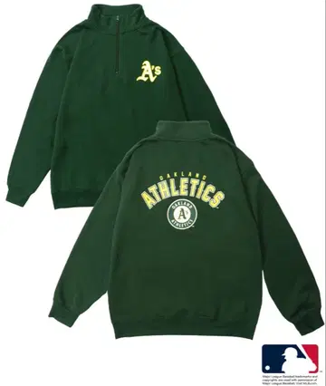 MLB/로고 자수 트윌 와펜 하프 지퍼