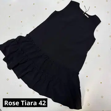 Rose Tiara 블랙 프릴 오버롤 스커트 42