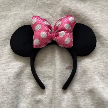 미니 마우스 머리띠 핑크 리본 디즈니