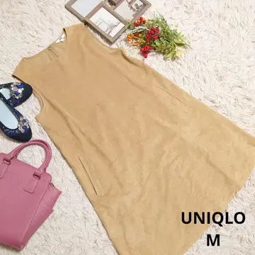 새상품급 UNIQLO 원피스 (M) 카멜/스웨이드/사이드 포켓 포함