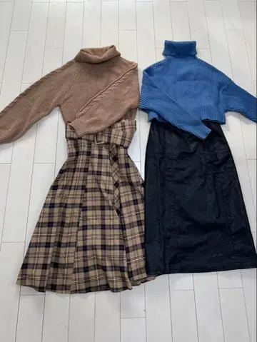 [ 알뜰 4세트 ] 니트 x 스커트 상하의 코디 묶음 판매