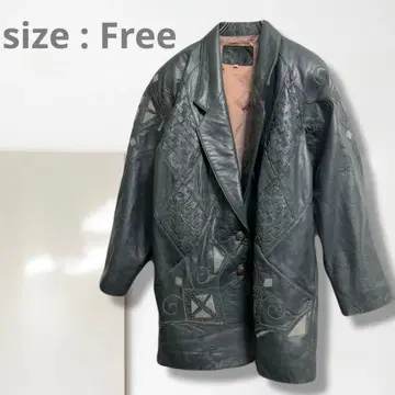 k [ 하나뿐인 ] 가죽 자켓 / 레어 겉옷 디자인성 멋진 빈티지 느낌