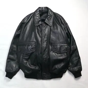 빈티지 80s 90s 짧은 기장 최상급 라무 A2 가죽 플라이트 자켓