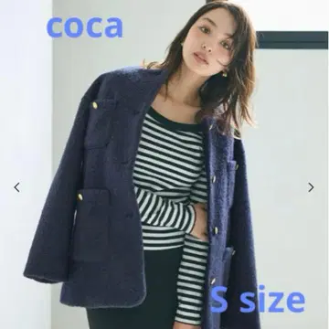 [ COCA ] 푸들 금장 버튼 노카라 코트