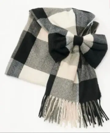 아오키 미사코 스톨 머플러 체크 미사용 새상품 m petit