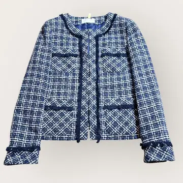 매킨토시 철학 노카라 트위드 자켓 파랑 36