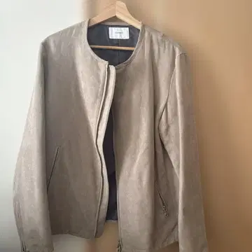 베이지 싱글 라이더 자켓