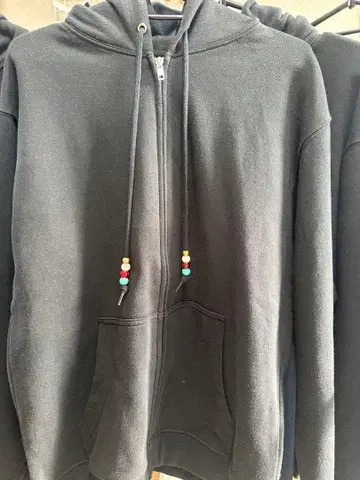 [ 아메카지 ] 블랙 L 풀 집업 후드티 빈티지 무지 후드티