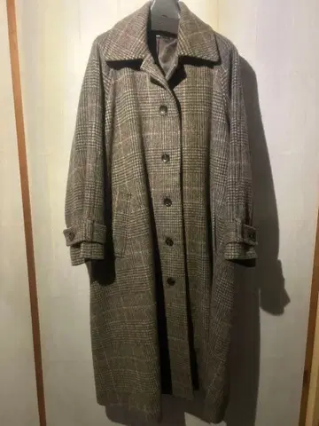 가볍게 흔들리는 울 롱 코트 / 글렌체크 북유럽 생활 잡화점
