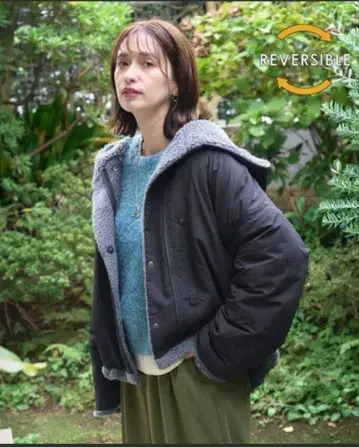 studio CLIP 리버서블 보아 후드 미들 코트 새상품