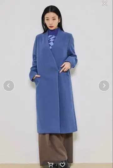 united tokyo 노카라 블루 롱 코트