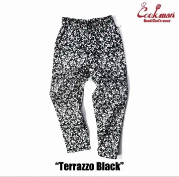 COOKMAN 롱 셰프 팬츠 테라조 블랙