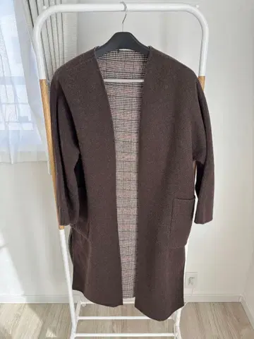 에모다 롱 코트 브라운 리버서블