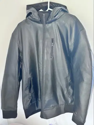 SUREVE 가죽 자켓 복슬복슬 후드 부착 3L