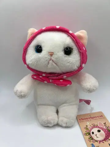 추추캣 핑크 두건 S 봉제 인형 14cm