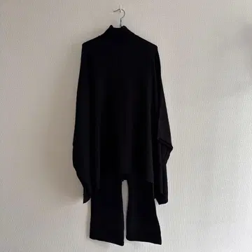 블랙 오버 사이즈 하이넥 가디건