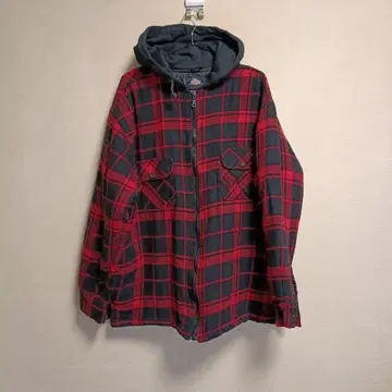 Dickies 후드 부착 체크 자켓 셔츠 자켓
