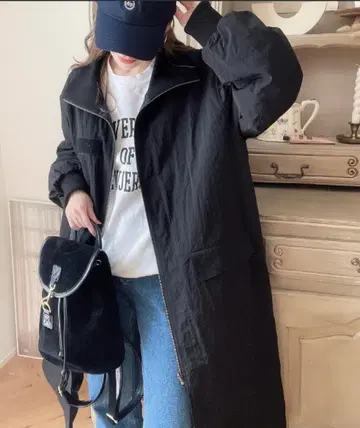 JAVA 2way 스탠드 카라 리버서블 롱 코트 블랙 M