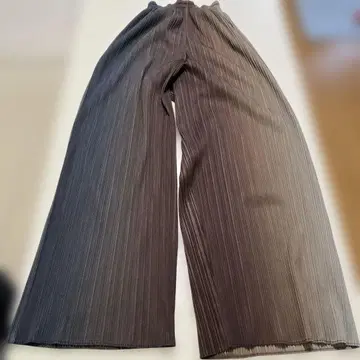 스트레치 플리츠 와이드 팬츠 (브라운)