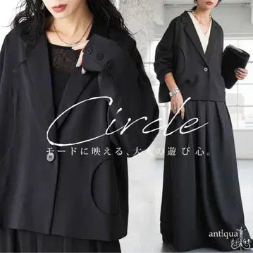 서클 디자인 테일러드 자켓 블랙