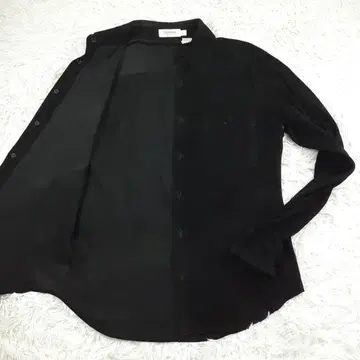 새상품급 캘빈클라인 스웨이드 셔츠 블랙 긴팔 이탈리아제