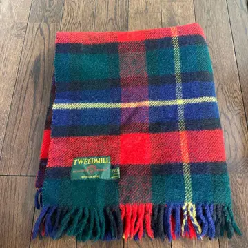 TWEEDMILL 트위드밀 체크 무늬 담요 대형 스톨
