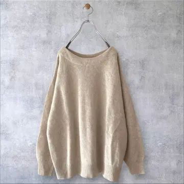 새상품급 쉽스 애니 울 혼방 퍼 리 니트 보트넥 풀오버