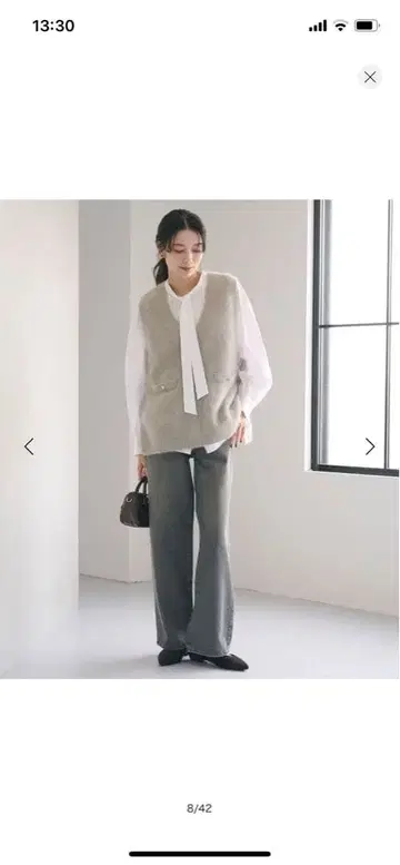 그린 레이블 릴랙싱 헤어리 니트 베스트