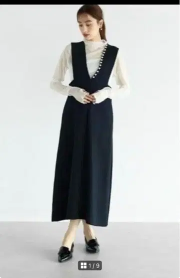 새상품 스콧 클럽 펄 장식 오버롤 스커트