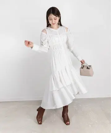 RANDA 셔츠 화이트 스타일업 원피스