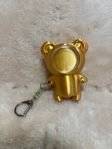 곰돌이 얼굴 하메 키링 골드