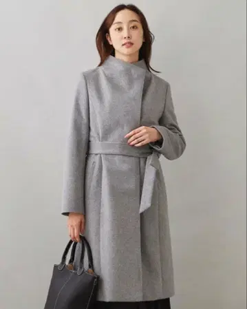 [ 새상품급 ] 언타이틀 2WAY 스탠드 카라 롱 코트 01 S