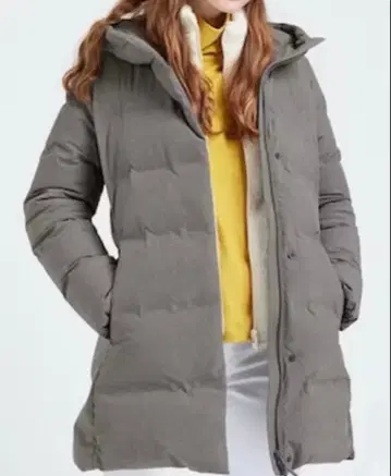 유니클로 심리스 다운 숏코트 다운코트 M 그레이